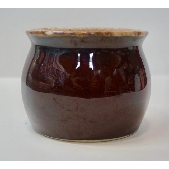 1960s Vintage Brown Drip Glaze Stoneware Set - McCoy Bean Pot & Hull Serving Set - 3pcs For Sale - Image 5 of 11