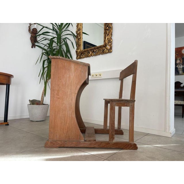 Old farmer's bench, children's bench, school bench, children's desk. Dimensions: Height 86 x Width 85 x Depth 60 cm. For...