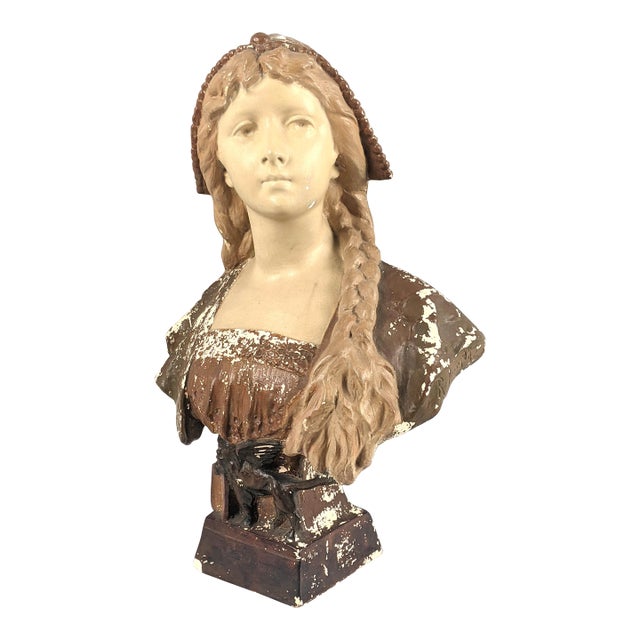 Antique Van Hassels Brussels Venetian Girl Bust, After Riccardo Aurili, With Gryphon Base For Sale
