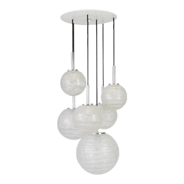 Large German Murano Glass Cascading Chandelier from Doria, 1970s For Sale