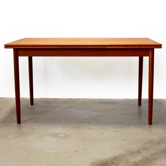 Mid-Century Modern Danish Teak Draw Leaf Dining Table For Sale - Image 3 of 13