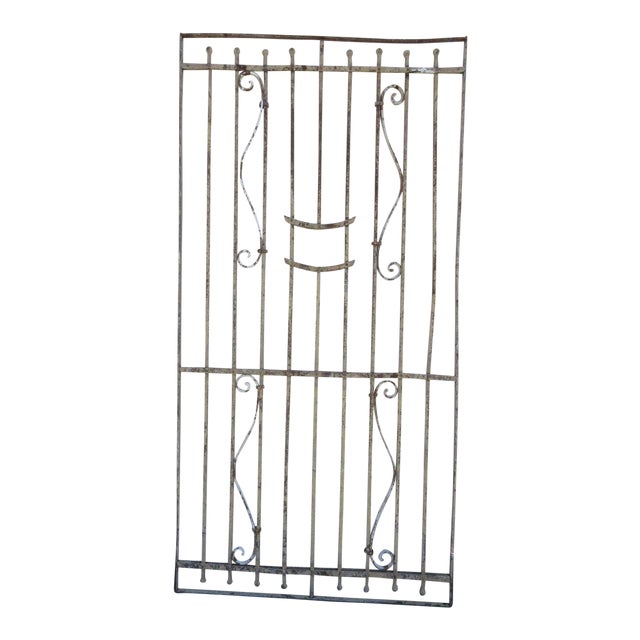 Antique Victorian Iron Gate Window Garden Fence Architectural Salvage Door For Sale