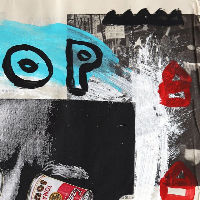 Contemporary Warhol Pop Eyes - Original Pop Art Acrylic Painting on Newspaper by Gary John For Sale - Image 3 of 6