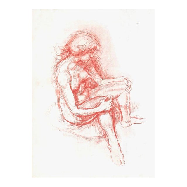1989 François Cacheux Sitted Nude Screenprint For Sale
