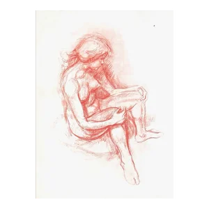 1989 François Cacheux Sitted Nude Screenprint