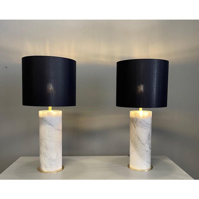 Monumental Marble Table Lamps, 1960, Set of 2 For Sale - Image 4 of 11