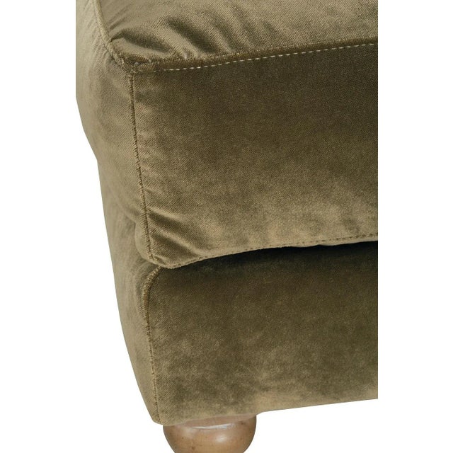 Textile Greta Ottoman, Olive Velvet For Sale - Image 7 of 8