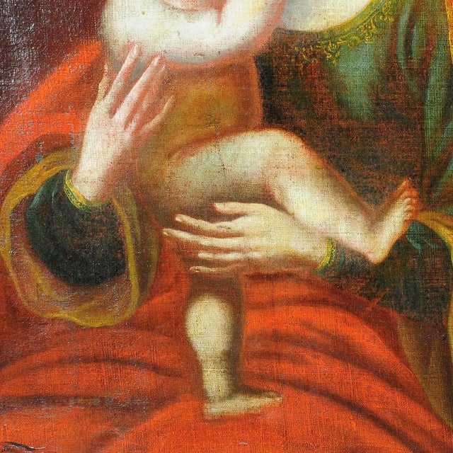After Lucas Cranach, Miraculous Image of Innsbruck, Mother with Child, Oil on Canvas, Framed For Sale - Image 3 of 6