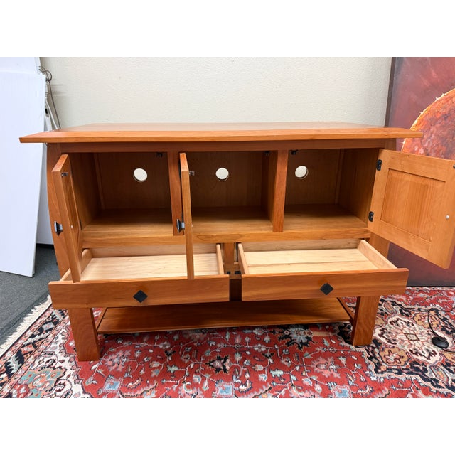 2020s Simply Amish Aspen Open Sideboard For Sale - Image 5 of 12