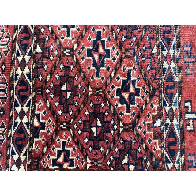 Antique Yomuth Rug/Bag, Turkoman, as Is 17" X 16" For Sale In Chicago - Image 6 of 6