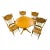 1990s Vintage Cal Oak, Inc. Solid Oak Dining Table and Four A-America Chairs. Total Suite of 5. For Sale