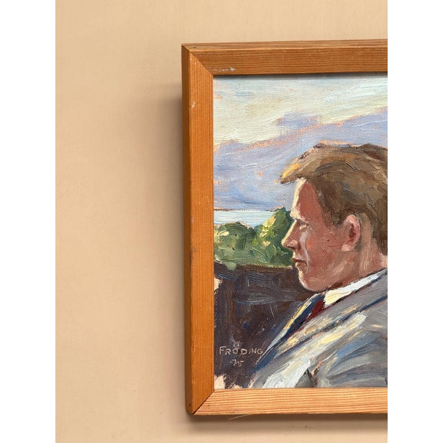 Fröding, Portrait, 1975, Oil on Canvas, Framed For Sale - Image 9 of 18