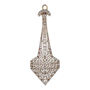 Vintage Art Deco Diamond Pendant Antique 18 Karat Gold Platinum Fine Jewellery