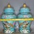 Pair of Chinese Enameled Porcelain Temple Jars | Turquoise Ground Pheasant & Floral Motif For Sale In Los Angeles - Image 6 of 9