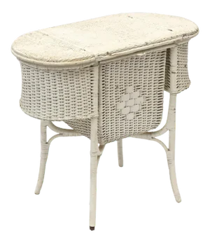 Antique Wicker Martha Washington Sewing Stand