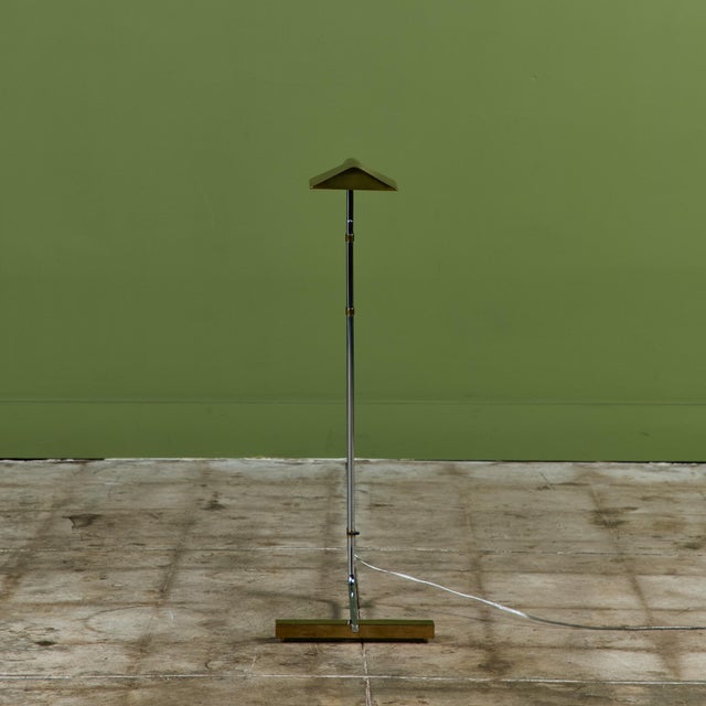 Metal Cedric Hartman Parallel Bar Brass and Stainless Steel Floor Lamp For Sale - Image 7 of 12