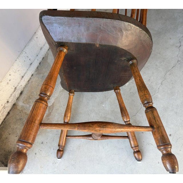 18thc New England Extended Arm Comb Back Windsor Birdcage For Sale - Image 15 of 16