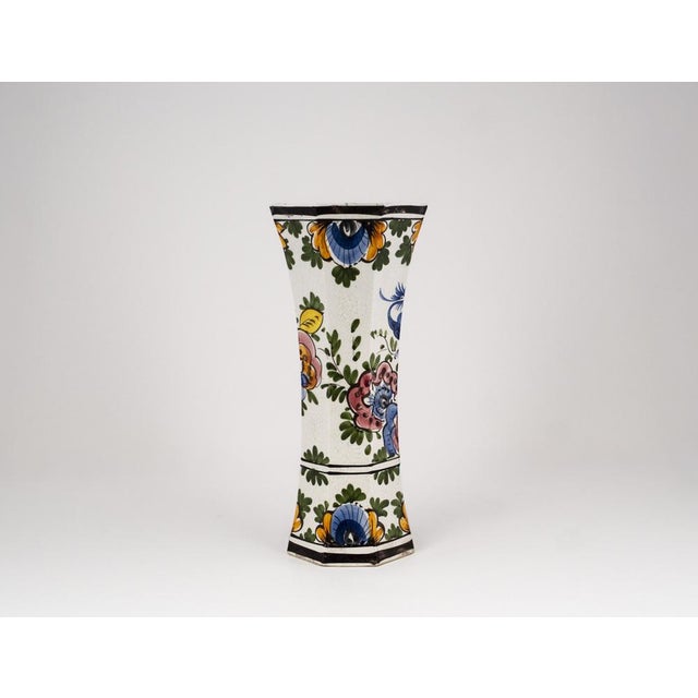 Vintage Polychrome Garniture Set by Oud Delft, 1940s, Set of 3 For Sale - Image 10 of 18