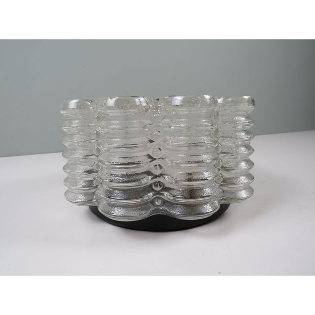 Flush mount ceiling lamp by wila leuchten, germany, 1970s. this piece stands out through its architectural glass...