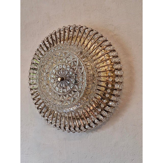 Glass and Brass Ceiling Light by Ernst Palme for Palwa, 1970s For Sale - Image 6 of 9