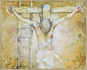 Benito Trolese, Crucifixion, Oil Painting, 1988