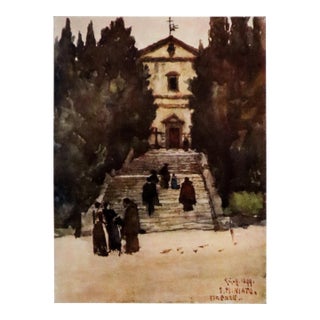 1905 Italian Original Print - The Franciscan Monastery - From Book Florence & Some Tuscan Cities (1905) For Sale