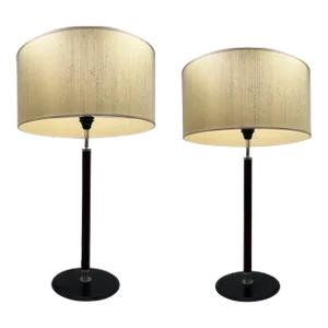 Pair, Arte Flash for Natuzzi "Ludovica" Leather Wrapped Table Lamps