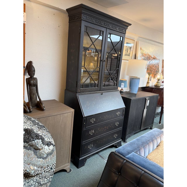 Ethan Allen Newport Liliana Chinoiserie Secretary Desk For Sale In San Francisco - Image 6 of 14