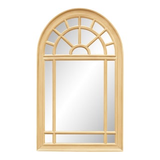 Vintage Arched Wood and Mirrored Glass Mirror For Sale