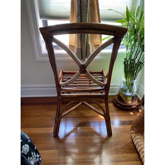 1980’s Rattan and Wicker Desk Chair. Pillow included.