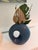 Ceramic Pair of Portuguese Modernist Sculptural Donut Vases by Sporvil Ceramics | Blue & Speckled White For Sale - Image 7 of 8