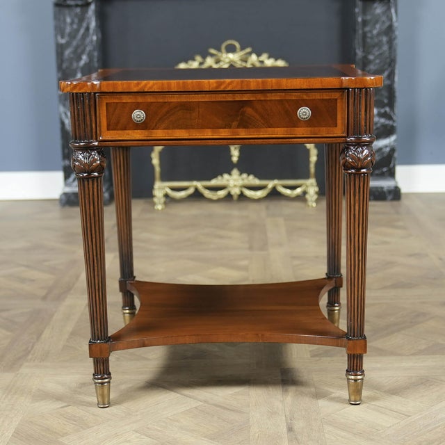 Wood Traditional Square Mahogany End Table For Sale - Image 7 of 12