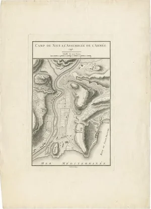 De La Haye, A Military Camp Near Nice, 1750, Print
