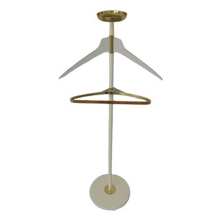 Valet Stand in Brass & Acrylic Glass & Leather from Vereinigte Werkstätten, Germany, 1950s For Sale