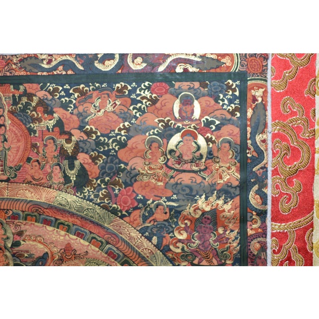 Textile Hand-Painted Tibetan Thangka Celebration Textile For Sale - Image 7 of 13