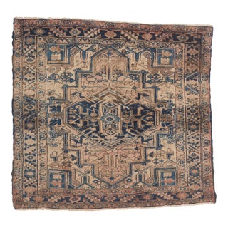 Vintage Persian Heriz Rug, 05'00 X 04'08 For Sale