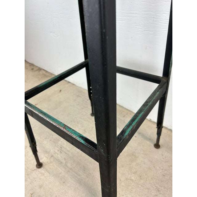 Pair of Black Painted Industrial Stools With Unique Patina For Sale - Image 12 of 12