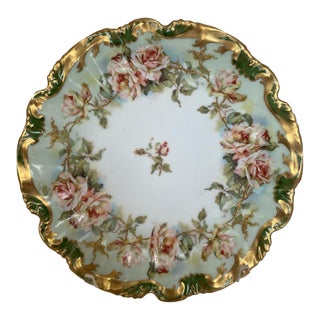 Limoges Hand Painted Porcelain Plate, France, C. 1910 For Sale