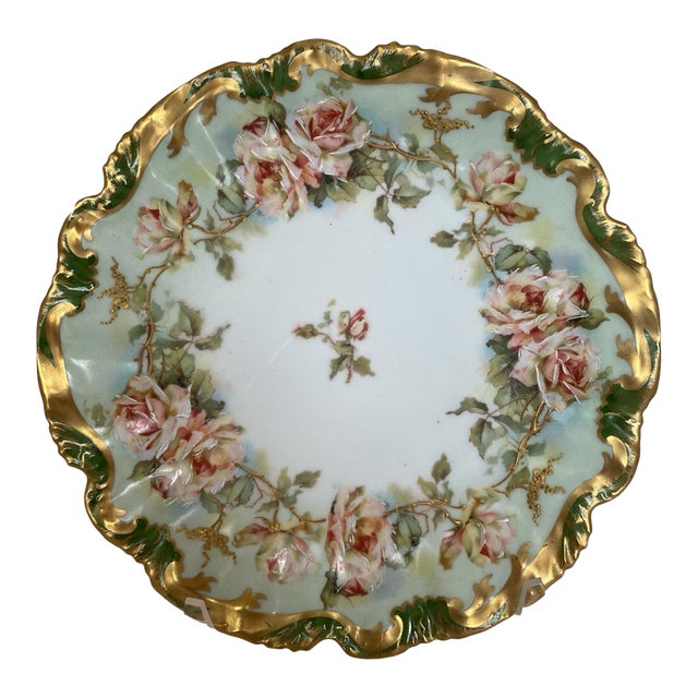 Limoges Hand Painted Porcelain Plate, France, C. 1910 For Sale