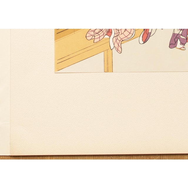 1963 After Harunobu "Nishiki-E for the New Year Ordered by Kinga", Full-Color Print From Japan For Sale In Dallas - Image 6 of 12