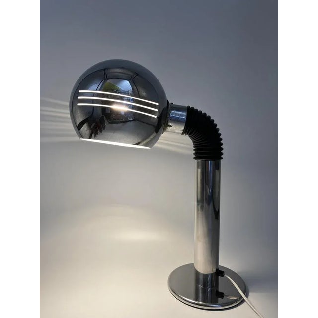 Space-Age Italian Table Lamp in Chrome-Plated, 1970s For Sale - Image 7 of 13