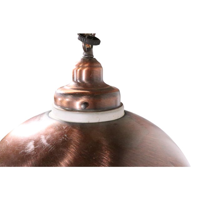 Mid 20th Century Kitchen Chandelier Copper Finish With Glass Shade by the Progressive Mfg.Co. For Sale In New York - Image 6 of 14
