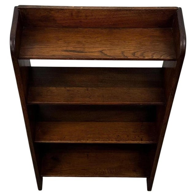 Antique English Oak Open Bookcase For Sale - Image 3 of 11