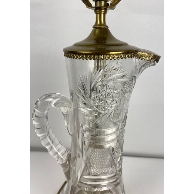 Neoclassical Late 20th Century Neoclassical Waterford Crystal Brass Base Table Lamp For Sale - Image 3 of 9