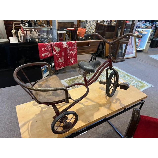 Farmhouse Vintage Child’s Tricycle With Rear Seat For Sale - Image 3 of 6