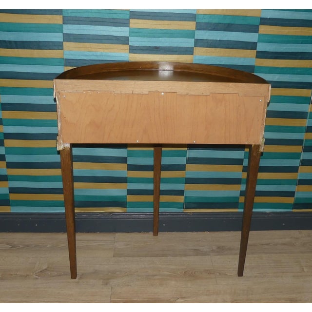 Vintage Demi-Lune Console Table with Mini Chest of Drawers and Slatted Roll-Up Doors, 1970s For Sale - Image 10 of 15