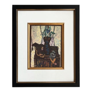 Braque 1946 Pot De Fleurs Sur Une Caisse 2 Framed For Sale
