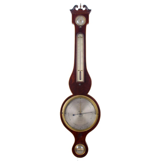 Francis Amadio Regency Mahogany Barometer For Sale - Image 11 of 11