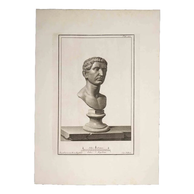 Carlo Nolli, Ancient Roman Bust, Original Etching, 18th-Century For Sale