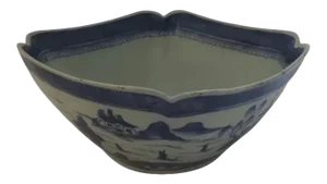 Chinese Export Blue and White Canton Bowl